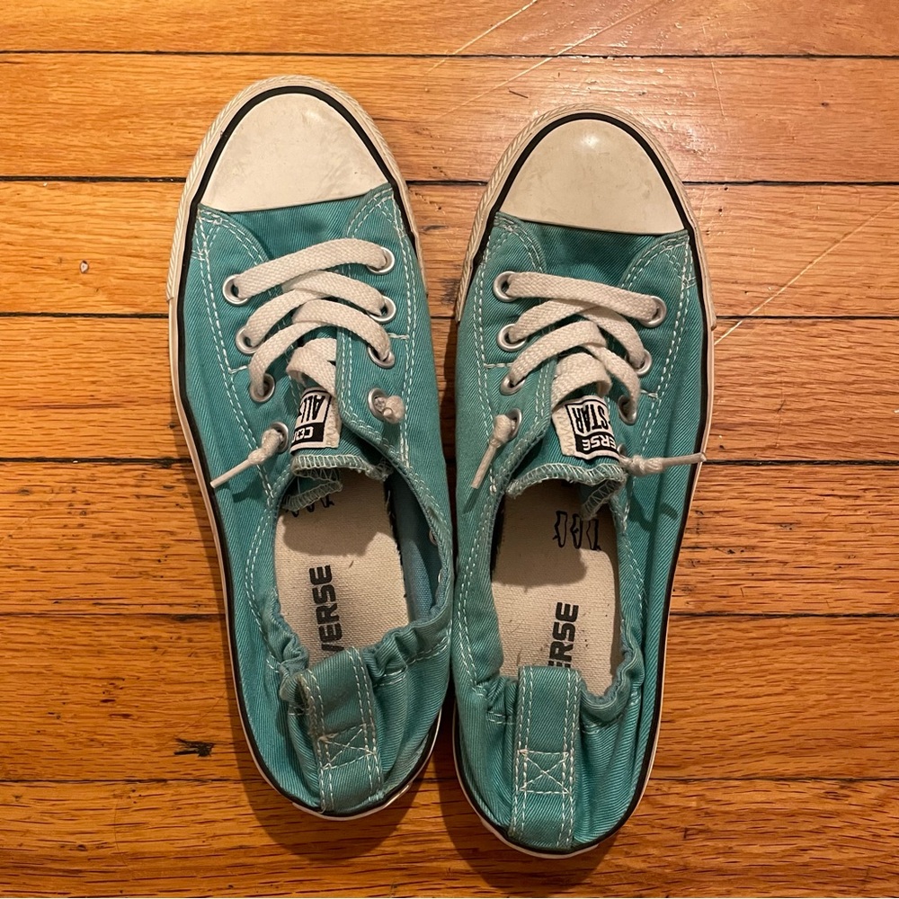 Turquoise Converse Slip-On Sneakers